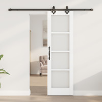 Produktbild för Skjutdörr ORKDAL Vit och svart 61 x 198,5 cm