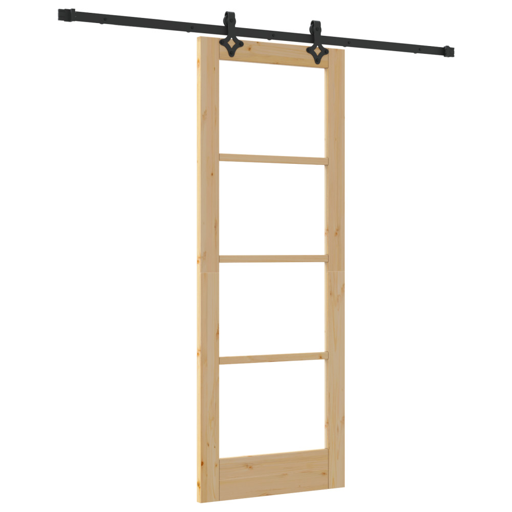 Produktbild för Skjutdörr ORKDAL Naturlig och svart 73,5 x 198,5 cm