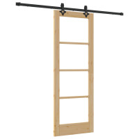 Produktbild för Skjutdörr ORKDAL Naturlig och svart 73,5 x 198,5 cm