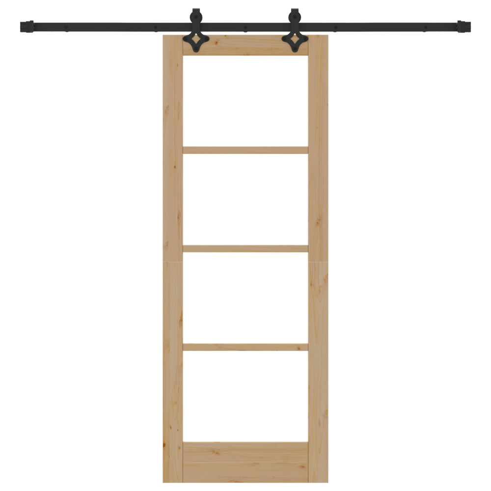 Produktbild för Skjutdörr ORKDAL Naturlig och svart 73,5 x 198,5 cm