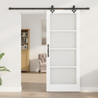 Produktbild för Skjutdörr ORKDAL Vit och svart 83 x 202 cm