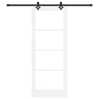 Produktbild för Skjutdörr ORKDAL Vit och svart 83 x 211 cm
