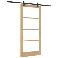 Produktbild för Skjutdörr ORKDAL Naturlig och svart 93 x 202 cm