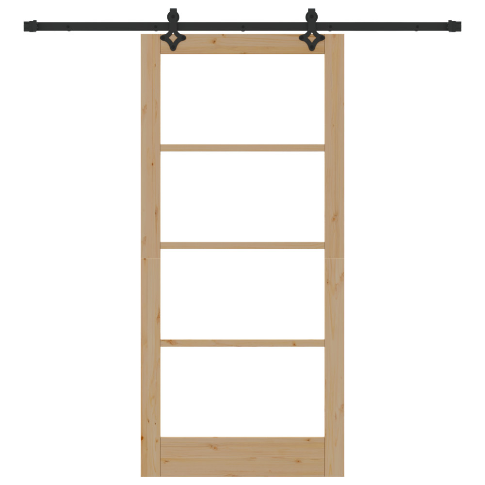 Produktbild för Skjutdörr ORKDAL Naturlig och svart 93 x 202 cm