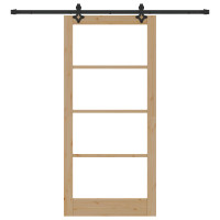 Produktbild för Skjutdörr ORKDAL Naturlig och svart 93 x 202 cm