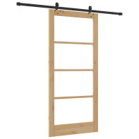 Produktbild för Skjutdörr ORKDAL Naturlig och svart 93 x 202 cm