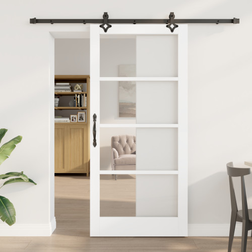 vidaXL Skjutdörr ORKDAL Vit och svart 93 x 202 cm