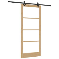 Produktbild för Skjutdörr ORKDAL Naturlig och svart 93 x 211 cm