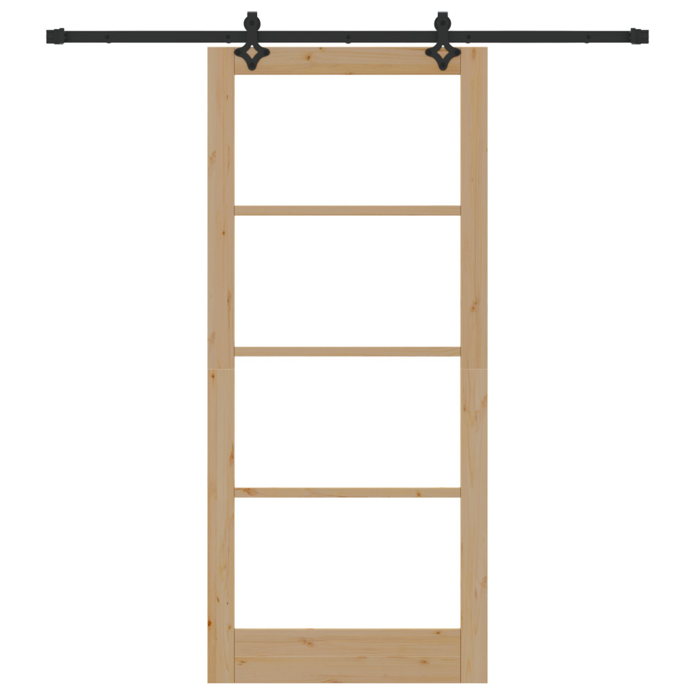 Produktbild för Skjutdörr ORKDAL Naturlig och svart 93 x 211 cm
