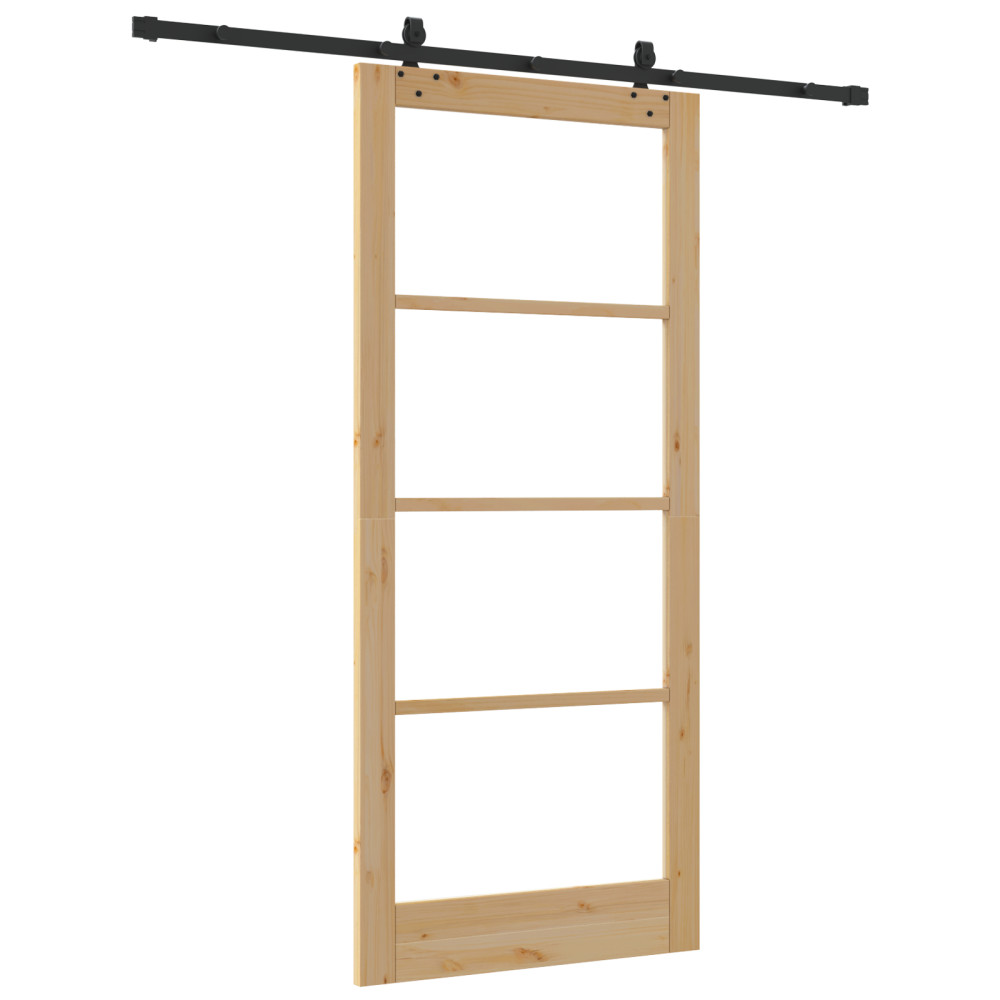 Produktbild för Skjutdörr ORKDAL Naturlig och svart 93 x 211 cm