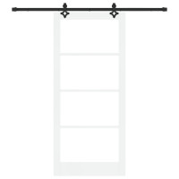 Produktbild för Skjutdörr ORKDAL Vit och svart 93 x 211 cm