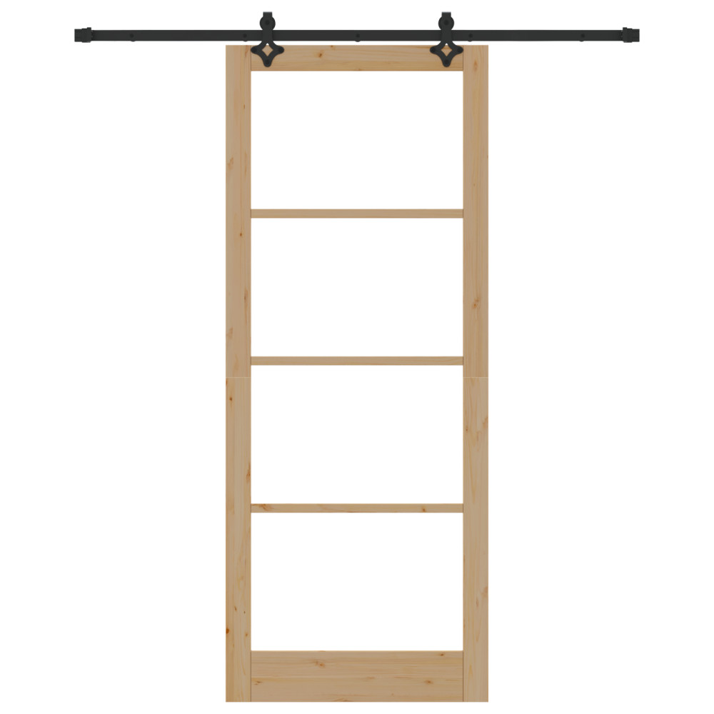 Produktbild för Skjutdörr ORKDAL Naturlig och svart 93 x 232 cm