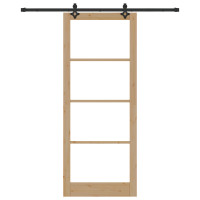 Produktbild för Skjutdörr ORKDAL Naturlig och svart 93 x 232 cm