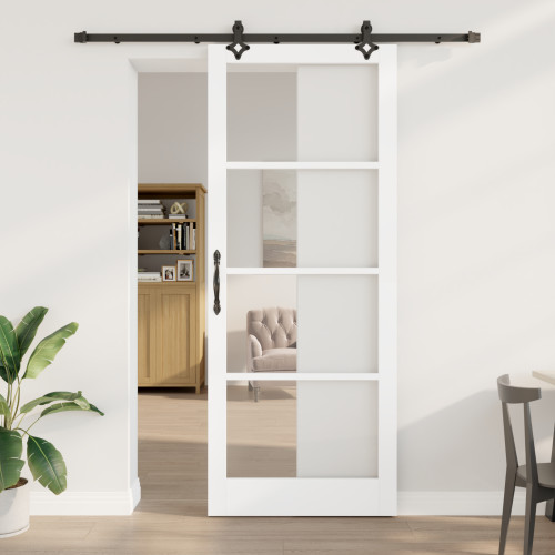 vidaXL Skjutdörr ORKDAL Vit och svart 93 x 232 cm