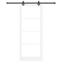 Produktbild för Skjutdörr ORKDAL Vit och svart 93 x 232 cm