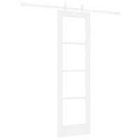 Produktbild för Skjutdörr Vit 61 x 198,5 cm Massivt tallträ och glas