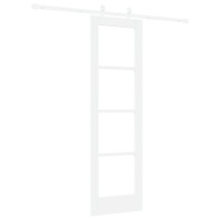 Produktbild för Skjutdörr Vit 61 x 198,5 cm Massivt tallträ och glas