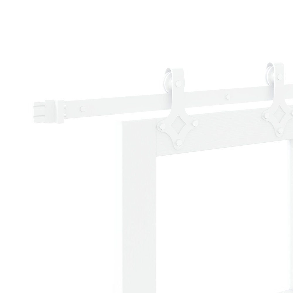 Produktbild för Skjutdörr Vit 93 x 202 cm Massivt tallträ och glas