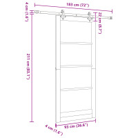 Produktbild för Skjutdörr Naturfärg 93 x 211 cm Massivt tallträ och glas
