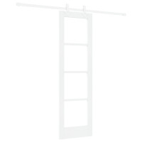 Produktbild för Skjutdörr Vit 61 x 198,5 cm Massivt tallträ och glas