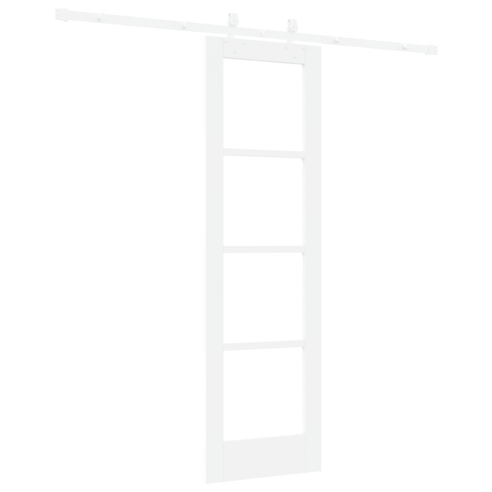 Produktbild för Skjutdörr Vit 61 x 198,5 cm Massivt tallträ och glas