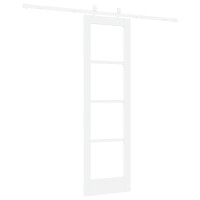 Produktbild för Skjutdörr Vit 61 x 198,5 cm Massivt tallträ och glas