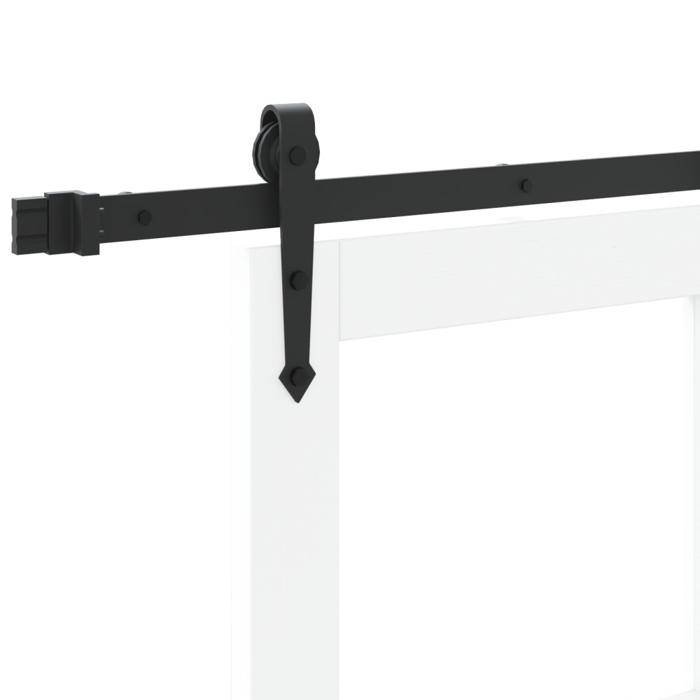 Produktbild för Skjutdörr Vit 83 x 202 cm Massivt tallträ och glas