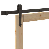 Produktbild för Skjutdörr Naturfärg 93 x 202 cm Massivt tallträ och glas