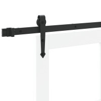 Produktbild för Skjutdörr Vit 93 x 211 cm Massivt tallträ och glas