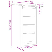 Produktbild för Skjutdörr Vit 93 x 202 cm Massivt tallträ och glas