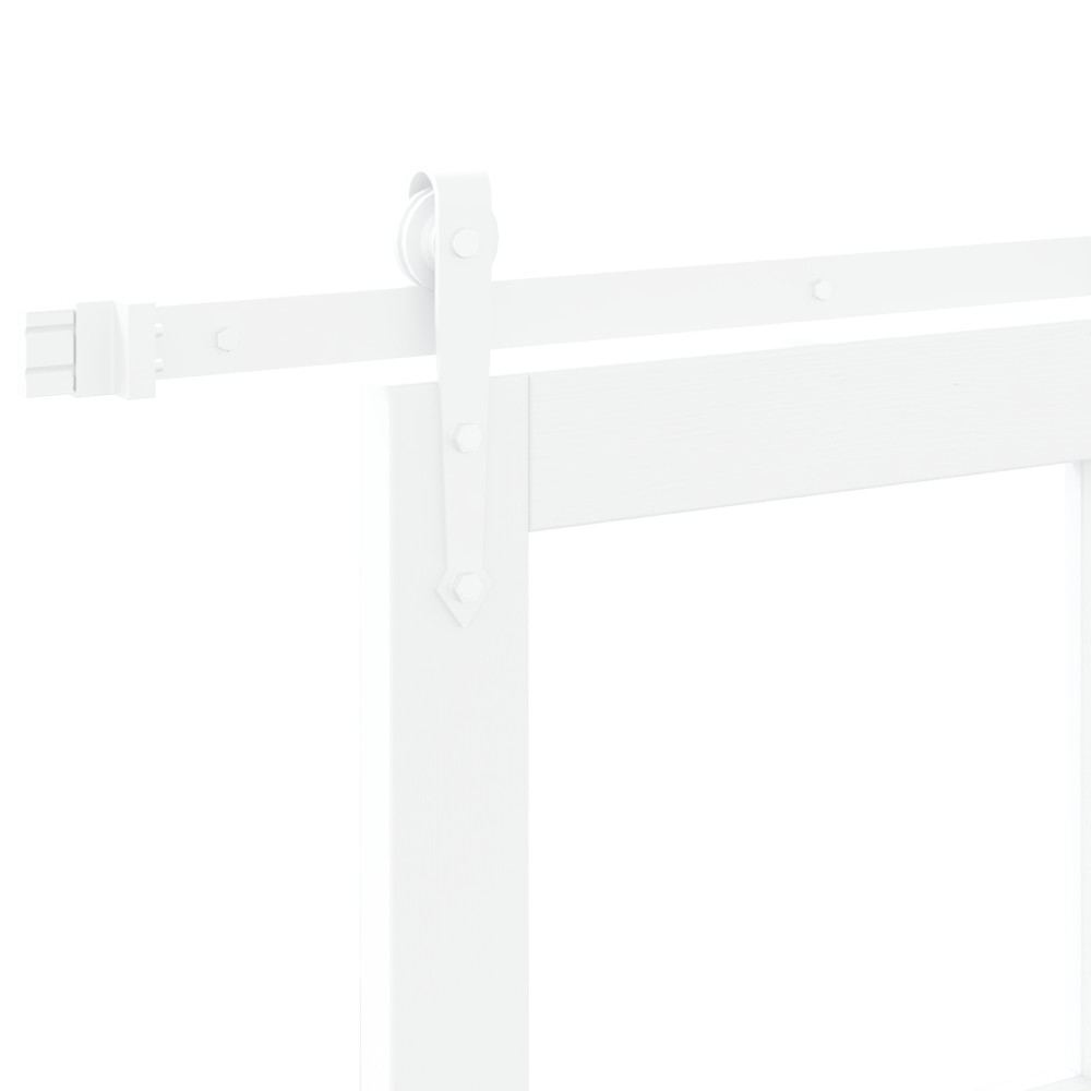 Produktbild för Skjutdörr Vit 93 x 211 cm Massivt tallträ och glas