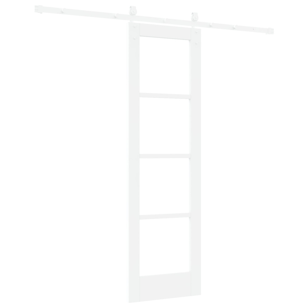Produktbild för Skjutdörr Vit 61 x 198,5 cm Massivt tallträ och glas