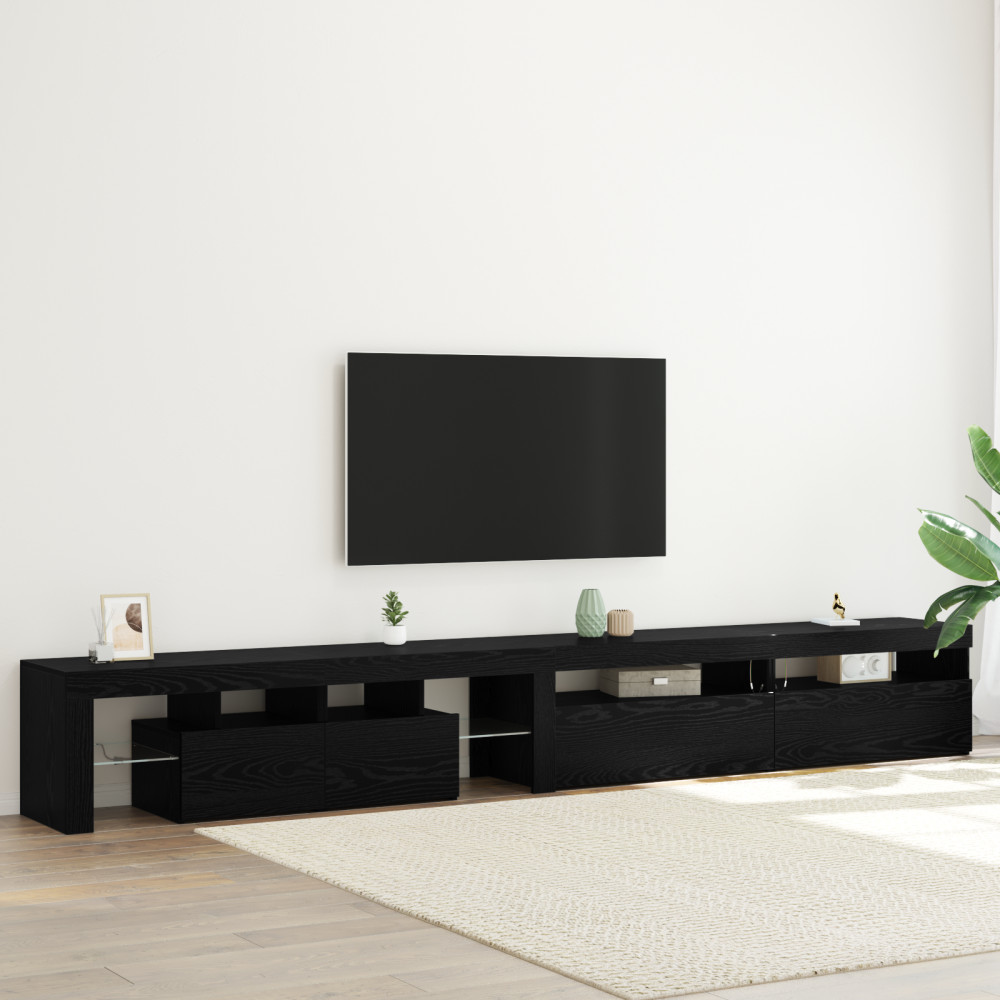 Produktbild för TV-skåp 3 pcs Svart Ek 290 x 36,5 x 40 cm Konstruerat trä