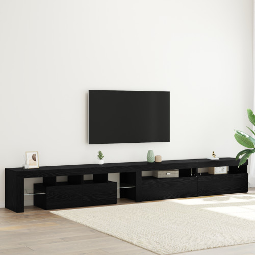 vidaXL TV-skåp 3 pcs Svart Ek 290 x 36,5 x 40 cm Konstruerat trä