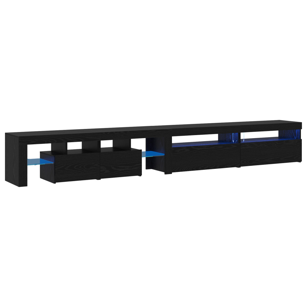 Produktbild för TV-skåp 3 pcs Svart Ek 290 x 36,5 x 40 cm Konstruerat trä