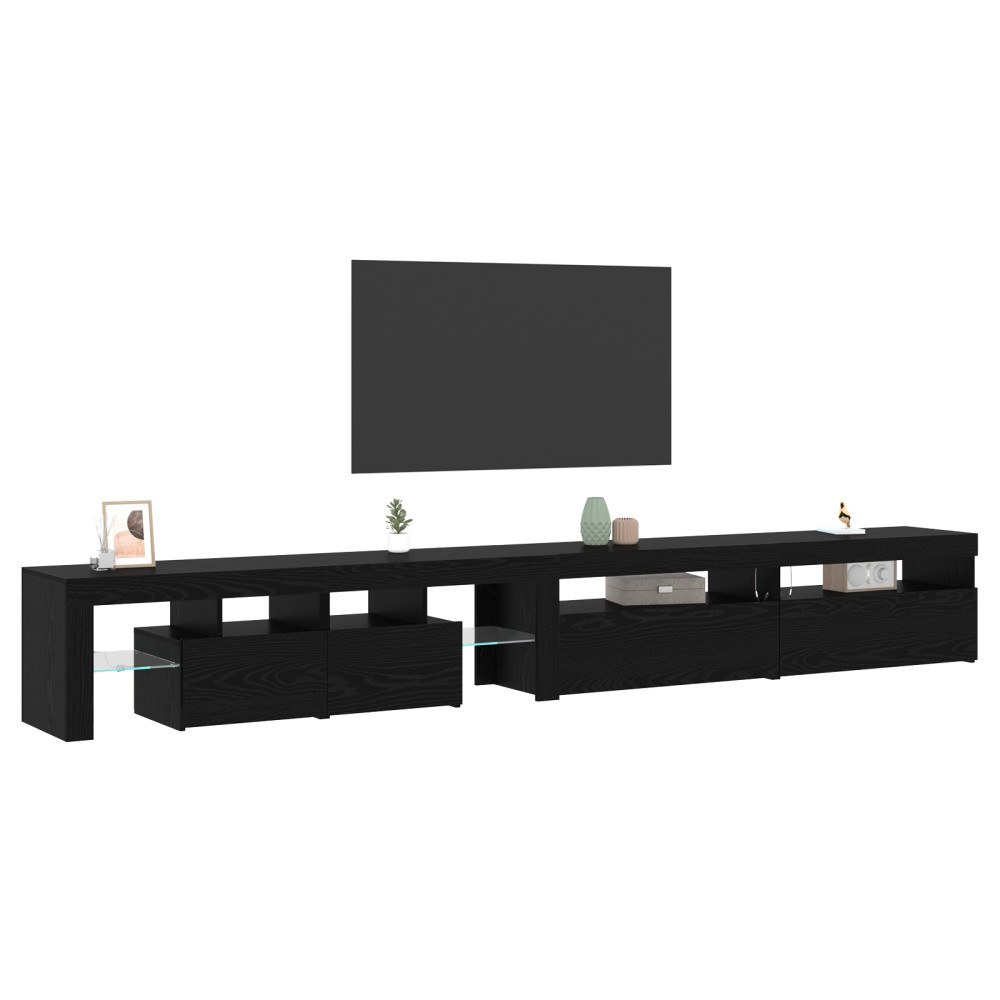 Produktbild för TV-skåp 3 pcs Svart Ek 290 x 36,5 x 40 cm Konstruerat trä