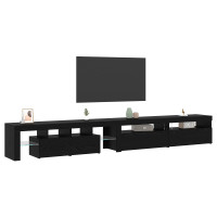 Produktbild för TV-skåp 3 pcs Svart Ek 290 x 36,5 x 40 cm Konstruerat trä