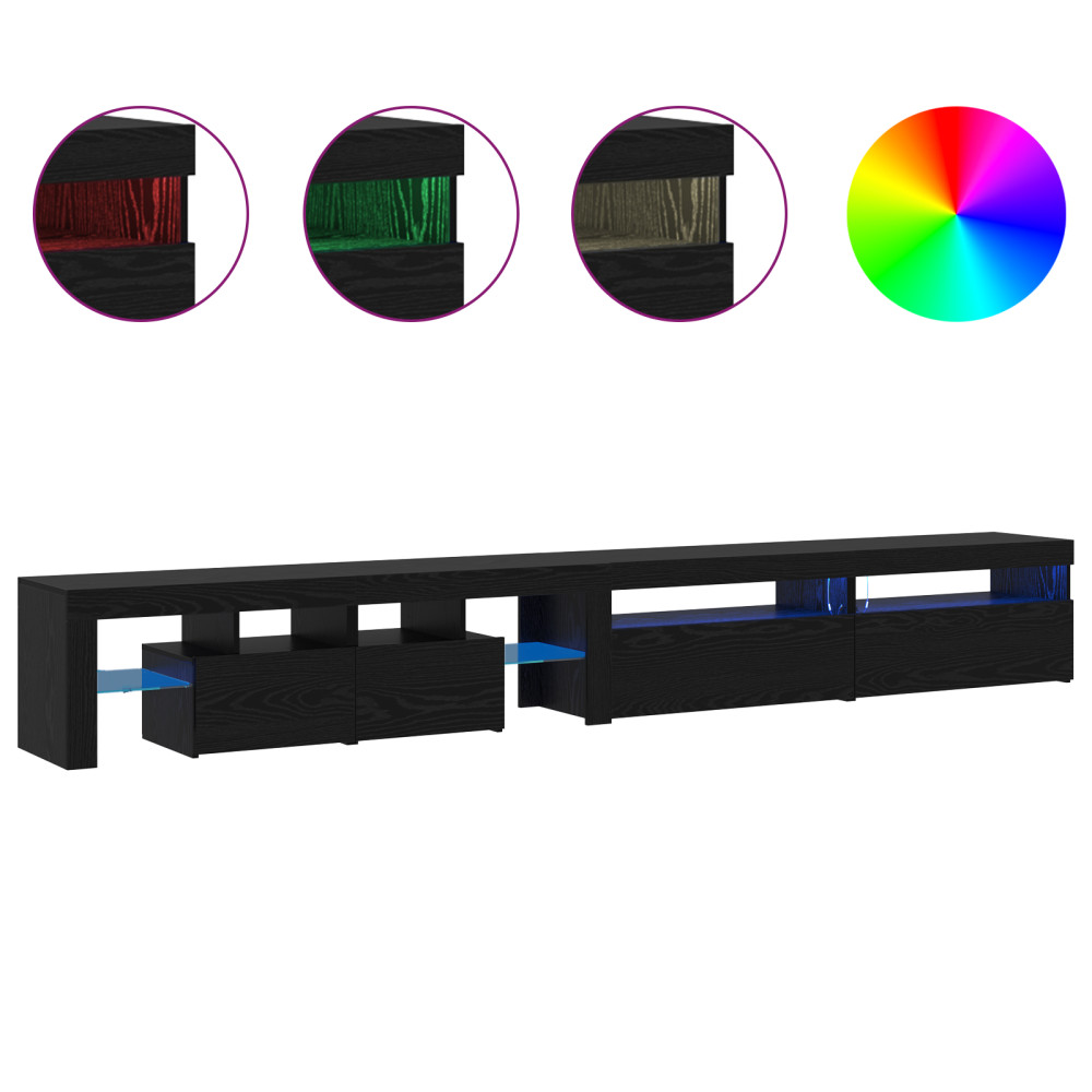 Produktbild för TV-skåp 3 pcs Svart Ek 290 x 36,5 x 40 cm Konstruerat trä