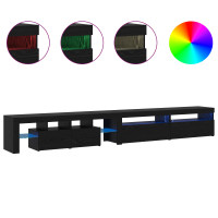 Produktbild för TV-skåp 3 pcs Svart Ek 290 x 36,5 x 40 cm Konstruerat trä