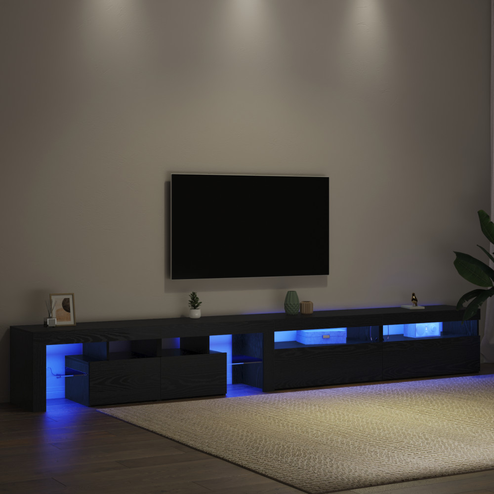 Produktbild för TV-skåp 3 pcs Svart Ek 290 x 36,5 x 40 cm Konstruerat trä
