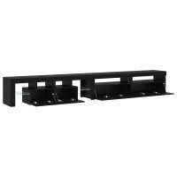 Produktbild för TV-skåp 3 pcs Svart Ek 290 x 36,5 x 40 cm Konstruerat trä