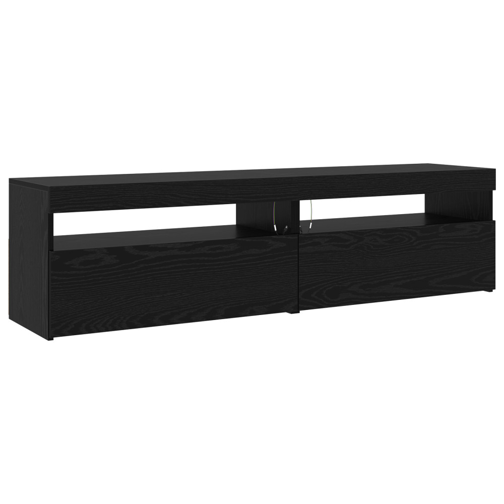 Produktbild för TV-skåp 3 pcs Svart Ek 290 x 36,5 x 40 cm Konstruerat trä