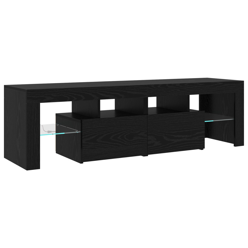 Produktbild för TV-skåp 3 pcs Svart Ek 290 x 36,5 x 40 cm Konstruerat trä