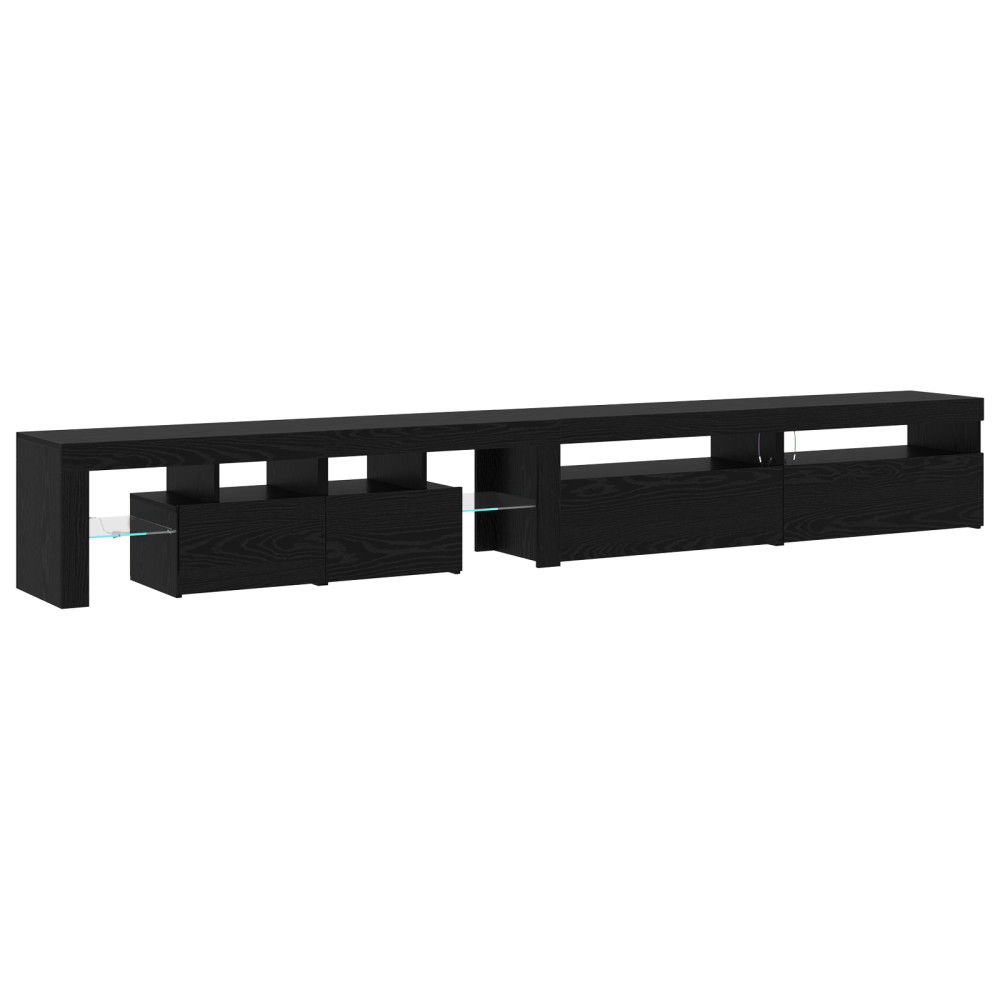 Produktbild för TV-skåp 3 pcs Svart Ek 290 x 36,5 x 40 cm Konstruerat trä