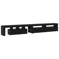 Produktbild för TV-skåp 3 pcs Svart Ek 290 x 36,5 x 40 cm Konstruerat trä