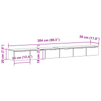 Produktbild för Väggmonterat skåp med låda 2 pcs Svart Ek 102 x 30 x 20 cm