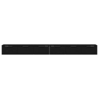 Produktbild för Väggmonterat skåp med låda 2 pcs Svart Ek 102 x 30 x 20 cm