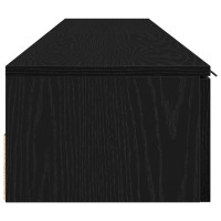 Produktbild för Väggmonterat skåp med låda 2 pcs Svart Ek 102 x 30 x 20 cm