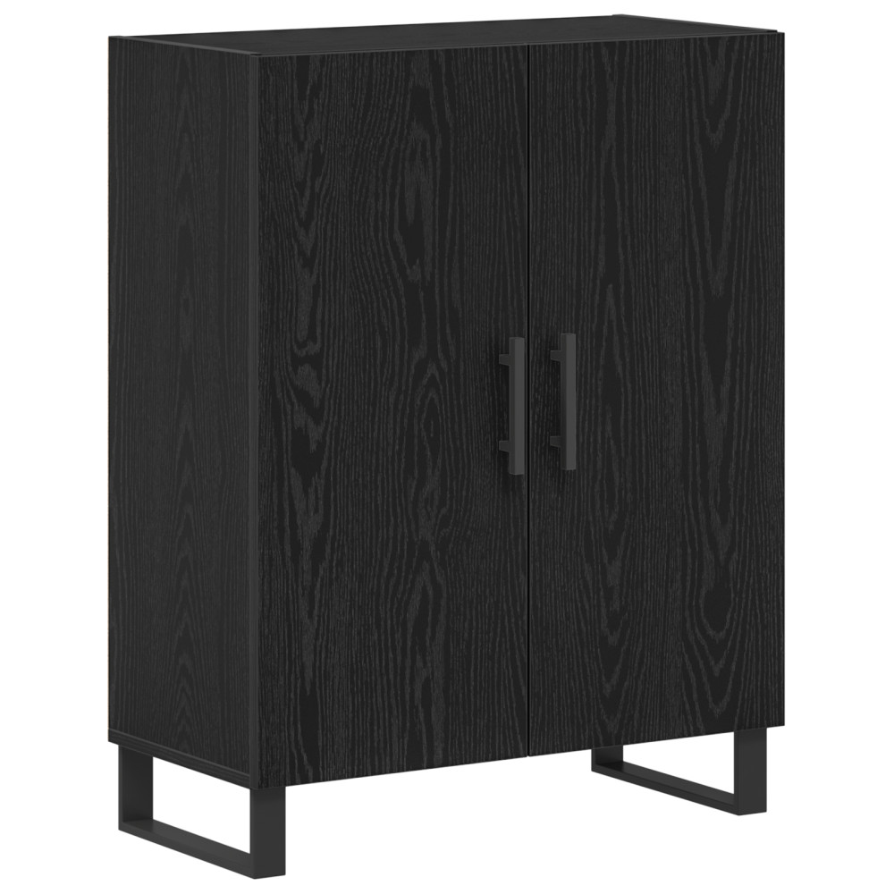 Produktbild för Skåp Svart Ek 69,5 x 34 x 180 cm Konstruerat trä