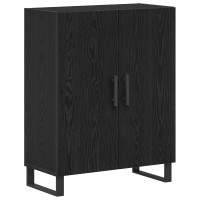 Produktbild för Skåp Svart Ek 69,5 x 34 x 180 cm Konstruerat trä